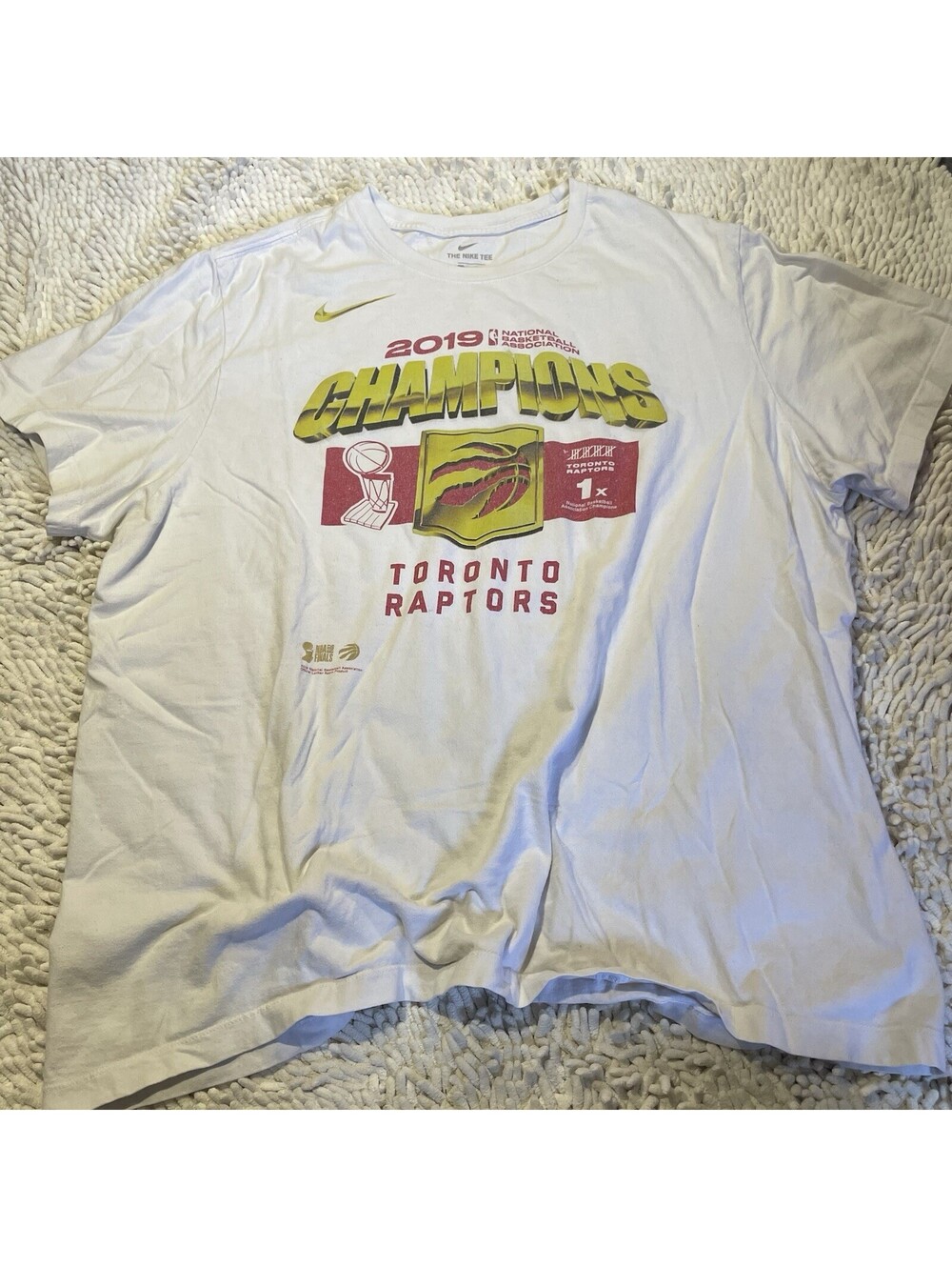 Nike Toronto Raptors 2019 NBA Champions Locker Room T-Shirt White XXL
